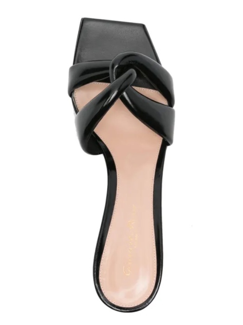 Gianvito Rossi Amour Twisted Patent-leather Mules In Black